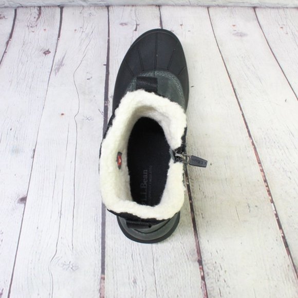 NWT! LL Bean Black Leather Waterproof Storm Chaser Boots 5, Zip 9.5 M - Picture 6 of 9